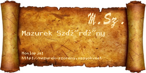 Mazurek Szörény névjegykártya